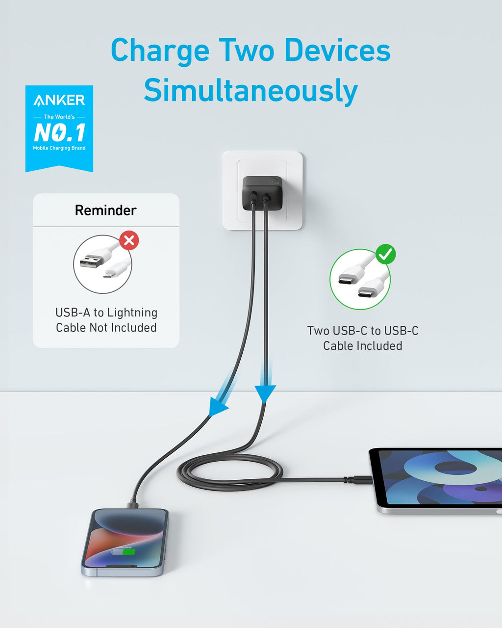 Anker 20W Fast Wall Charger (2-Pack) WM