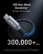 Anker Prime Charger (160W, 3 Ports, Smart Display) and Anker Prime USB-C to USB-C Cable (240W, Upcycled-Braided)