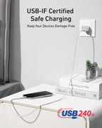 Anker Charger (140W, 4-Port, PD 3.1) with USB-C Cable and Anker USB-C to USB-C Cable (6 ft, 240W, Upcycled-Braided)