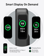 Anker power bank display with battery level and recharge time