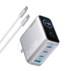 Anker 140W charger with dual USB-C cables for fast charging