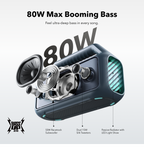 soundcore outdoor speaker with 80W bass and LED light show