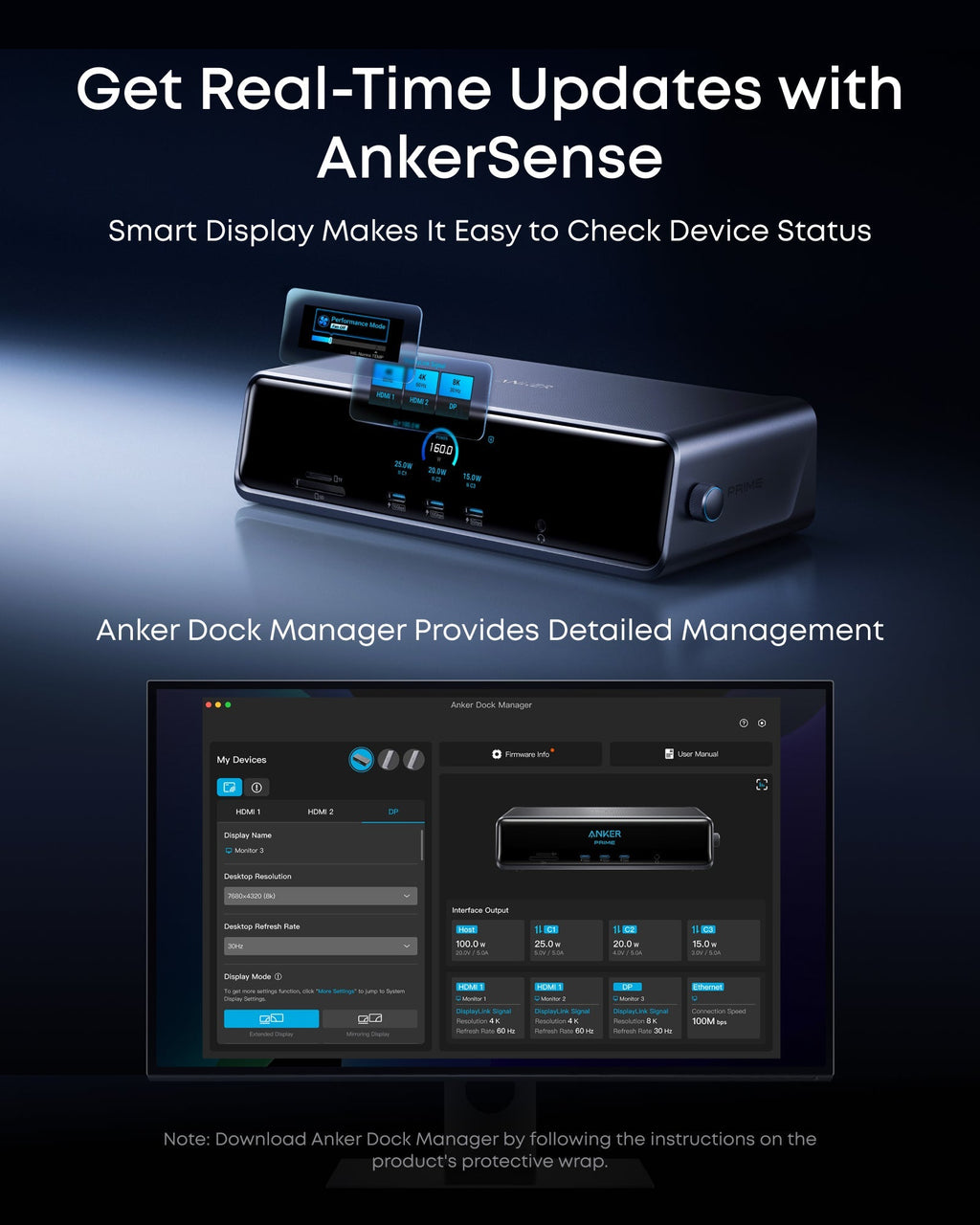 Refurbished Anker Prime Docking Station (14-in-1, Triple Display, DisplayLink) with DL7400