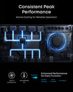Anker hub internal circuit with built-in cooling fan for active cooling
