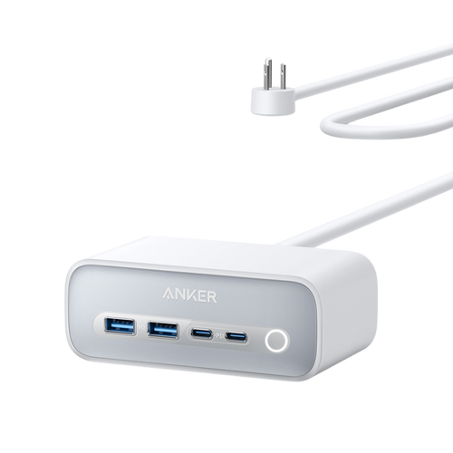 Anker 525 Charging Station and Anker USB-A to USB-C Cable (3 ft/6 ft, Upcycled-Braided)