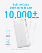 Anker built-in cable designed for 10,000+ bend lifespan, durable charging