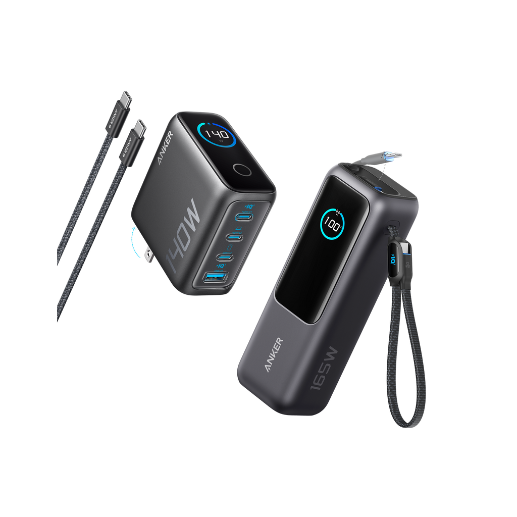 Anker Laptop Power Bank (25K, 165W, Built-In and Retractable Cables) WM